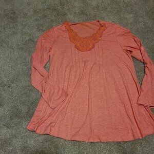 NWOT Ladies thin pink coral long sleeve
